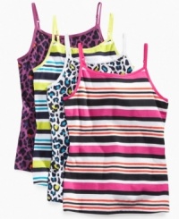 She can choose the perfect pattern to complement her cute looks with these printed camis from So Jenni. She can choose the perfect pattern to complement her cute looks with these printed camis from So Jenni.
