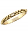 Get roped in. Jessica Simpson's bangle bracelet is crafted from gold-tone mixed metal with a crystal accent and stylish rope motif. Approximate diameter: 3 inches.