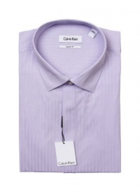 Calvin Klein Mens Purple Stripe 100% Cotton Dress Shirt Calvin Klein Mens Purple Stripe 100% Cotton Dress Shirt