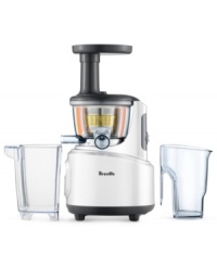 Just a little crush turns into a cup of deliciousness! Crushing & squeezing fruit & veggies into a nutrient-, vitamin- and fiber-rich juice, this countertop chef uses an ultra-quiet induction motor to maximize the yield and the health content every time. The forward & reverse motion of the juicer prevents clogging and simplifies every part of the process. Model BJS600. 5-year warranty. Just a little crush turns into a cup of deliciousness! Crushing & squeezing fruit & veggies into a nutrient-, vitamin- and fiber-rich juice, this countertop chef uses an ultra-quiet induction motor to maximize the yield and the health content every time. The forward & reverse motion of the juicer prevents clogging and simplifies every part of the process. Model BJS600. 5-year warranty.
