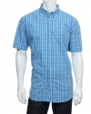 Club Room Men's Light Blue Plaid Button Down Shirt