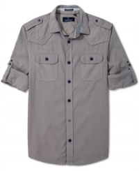 Need a new recruit? This military-inspired shirt from Buffalo David Bitton will fit in with your style arsenal. Need a new recruit? This military-inspired shirt from Buffalo David Bitton will fit in with your style arsenal.