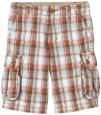 Levi's Boys 8-20 Plaid Cargo Short, Orange, 14 Levi's Boys 8-20 Plaid Cargo Short, Orange, 14