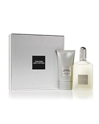 With its elegant, refined heart of natural vetiver superbly blended with sun-drenched citrus, refined spices and prized woods, Tom Ford Grey Vetiver captures the essence of the debonair, charismatic and provocative man.The Tom Ford Grey Vetiver gift set features a 1.7 oz./50 mL Eau de Parfum and 2.5 oz./75 mL After Shave Balm. It's the perfect gift for the holidays! With its elegant, refined heart of natural vetiver superbly blended with sun-drenched citrus, refined spices and prized woods, Tom Ford Grey Vetiver captures the essence of the debonair, charismatic and provocative man.The Tom Ford Grey Vetiver gift set features a 1.7 oz./50 mL Eau de Parfum and 2.5 oz./75 mL After Shave Balm. It's the perfect gift for the holidays!