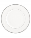 Lend salads, desserts or any appetizer a delicate sheen of style. From innovative designer Monique Lhullier, it features a platinum-edged tiered scallop pattern on creamy white.