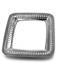 The ultimate in style and convenience, the lustrous Flutes and Pearls square tray from Wilton Armetale's collection of serveware and serving dishes retains food temperature and carries meals from the oven, stove or grill, straight to your table. The ultimate in style and convenience, the lustrous Flutes and Pearls square tray from Wilton Armetale's collection of serveware and serving dishes retains food temperature and carries meals from the oven, stove or grill, straight to your table.