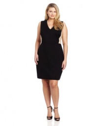 DKNYC Women?s Plus-Size Sleeveless V-Neck Dress with Lace Back and Side Panels DKNYC Women?s Plus-Size Sleeveless V-Neck Dress with Lace Back and Side Panels