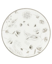 A fine vintage. The Paisley Terrace accent plate elevates even the most elegant settings with breezy florals grounded in graceful white porcelain. With luxe platinum banding to complement the rest of the Lenox dinnerware collection. A fine vintage. The Paisley Terrace accent plate elevates even the most elegant settings with breezy florals grounded in graceful white porcelain. With luxe platinum banding to complement the rest of the Lenox dinnerware collection.
