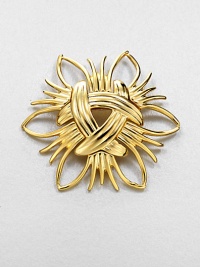 A radiant and abstract piece in 22k goldplating. 22k goldplatingSize, about 3Pin backMade in USA A radiant and abstract piece in 22k goldplating. 22k goldplatingSize, about 3Pin backMade in USA