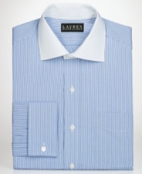Get noticed in eye-catching stripes with this dress shirt from Lauren by Ralph Lauren. Get noticed in eye-catching stripes with this dress shirt from Lauren by Ralph Lauren.