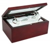 Stephan Baby Satin-Lined Rosewood Keepsake Box with 4 Silver Plated Keepsake Rattle