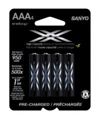 Sanyo HR-4UWXA4A Eneloop XX 4 Pack AAA Rechargeable Batteries Sanyo HR-4UWXA4A Eneloop XX 4 Pack AAA Rechargeable Batteries