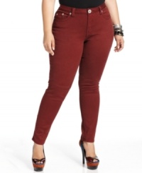 Strut your stuff in the super skinny fit of Hydraulic's plus size jeggings, finished by a burgundy wash. (Clearance) Strut your stuff in the super skinny fit of Hydraulic's plus size jeggings, finished by a burgundy wash. (Clearance)