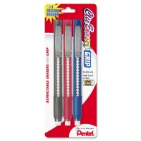 Pentel Clic Eraser Grip Retractable Eraser with Grip, Assorted Barrels, 3 Pack (ZE21BP3-K6) Pentel Clic Eraser Grip Retractable Eraser with Grip, Assorted Barrels, 3 Pack (ZE21BP3-K6)