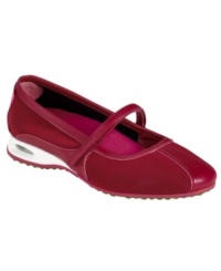 Cole Haan's Air Bria Mary Jane ballet flats combine the cuteness of a flat with the sporty support of a sneaker. Visible Nike AIR technology ensures maximum comfort. Cole Haan's Air Bria Mary Jane ballet flats combine the cuteness of a flat with the sporty support of a sneaker. Visible Nike AIR technology ensures maximum comfort.