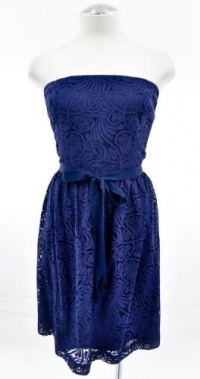 Trina Turk Navy Blue Lace Zafira Strapless Dress