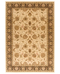 Taking its namesake from the original Kashan rugs of Persia, this area rug displays a regal look with intricate medallions in a light gold, cream, black colorway with hints of crimson. Made in the USA of lush, heat-set polypropylene for sheer durability and effortless style. (Clearance) Taking its namesake from the original Kashan rugs of Persia, this area rug displays a regal look with intricate medallions in a light gold, cream, black colorway with hints of crimson. Made in the USA of lush, heat-set polypropylene for sheer durability and effortless style. (Clearance)