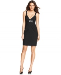 A buckled belt detail & exposed zipper adds edge to this little black MICHAEL Michael Kors dress -- a seasonless staple! A buckled belt detail & exposed zipper adds edge to this little black MICHAEL Michael Kors dress -- a seasonless staple!