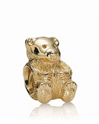 PANDORA's 14K gold teddy bear charm is cute and comforting piece for your collection.