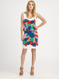 A flirty bubble peplum adds the right feminine flair to this brightly-printed cotton/silk sheath.ScoopneckSleevelessSet-in waistFitted skirtCenter back zipperAbout 21 from natural waist70% silk/30% cottonDry cleanImportedModel shown is 5'11 (180cm) wearing US size Small. A flirty bubble peplum adds the right feminine flair to this brightly-printed cotton/silk sheath.ScoopneckSleevelessSet-in waistFitted skirtCenter back zipperAbout 21 from natural waist70% silk/30% cottonDry cleanImportedModel shown is 5'11 (180cm) wearing US size Small.