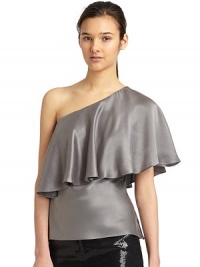THE LOOKOne-shoulder designAsymmetric necklineTiered overlayTHE FITAbout 24 from shoulder to hemTHE MATERIALSilkCARE & ORIGINDry cleanImportedModel shown is 5'10 (177cm) wearing US size 4. THE LOOKOne-shoulder designAsymmetric necklineTiered overlayTHE FITAbout 24 from shoulder to hemTHE MATERIALSilkCARE & ORIGINDry cleanImportedModel shown is 5'10 (177cm) wearing US size 4.