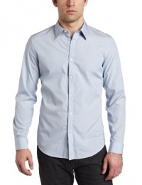 Calvin Klein Sportswear Men's Slim Fit Longsleeve Mini Stripe Shirt, Light Blue, Large Calvin Klein Sportswear Men's Slim Fit Longsleeve Mini Stripe Shirt, Light Blue, Large