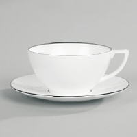 Jasper Conran continues to close the gap between formal dining and casual living. He accents the contemporary beauty of his already popular white bone china range with a touch of formality in the forum of a thin platinum band. To create an interplay of proportions, accent pieces including a plate, a charger, a small pitcher, mug, teacup and saucer, use thick platinum stripes to reinforce the pattern's look of sophisticated elegance. Jasper Conran continues to close the gap between formal dining and casual living. He accents the contemporary beauty of his already popular white bone china range with a touch of formality in the forum of a thin platinum band. To create an interplay of proportions, accent pieces including a plate, a charger, a small pitcher, mug, teacup and saucer, use thick platinum stripes to reinforce the pattern's look of sophisticated elegance.
