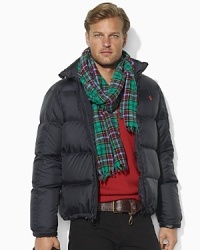 Athletic construction meets a sleek silhouette in a down-filled four-pocket jacket, complete with Ralph Lauren's embroidered pony for signature style. Athletic construction meets a sleek silhouette in a down-filled four-pocket jacket, complete with Ralph Lauren's embroidered pony for signature style.