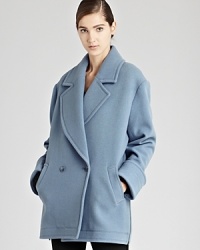 A REISS jacket is on-trend in an oversize silhouette--the relaxed style is anchored with structured shoulders for a commanding style. A REISS jacket is on-trend in an oversize silhouette--the relaxed style is anchored with structured shoulders for a commanding style.