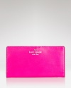 kate spade new york's leather wallet will make a cheerful addition to every handbag, crafted in luxe embossed leather. An all-in-one accessory, it features ample pockets for the on-the-go essentials.