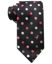 Raise awareness until there's finally a cure for breast cancer. This multi-dot tie from Susan G. Komen is an empowering piece for every man. Raise awareness until there's finally a cure for breast cancer. This multi-dot tie from Susan G. Komen is an empowering piece for every man.
