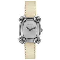 GUCCI Women's YA117506 117 Horsebit Collection Diamond White Lizard Watch
