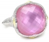Judith Ripka Contempo Pink Cushion Stone Ring, Size 8