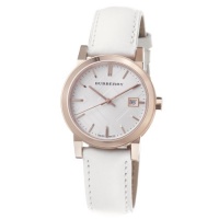 Burberry Women's BU9108 Large Check White Leather Strap Watch Burberry Women's BU9108 Large Check White Leather Strap Watch
