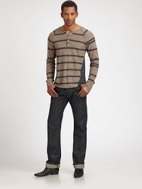A modern icon, this classic henley exudes extreme edge appeal and versatility, in soft, easy-fitting, baby alpaca wool.Four-button placketRibbed collar, cuffs and hem70% alpaca wool/30% rayon from bambooDry cleanImported A modern icon, this classic henley exudes extreme edge appeal and versatility, in soft, easy-fitting, baby alpaca wool.Four-button placketRibbed collar, cuffs and hem70% alpaca wool/30% rayon from bambooDry cleanImported