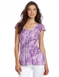 Calvin Klein Jeans Women's Patchwork Printed Knit Top Calvin Klein Jeans Women's Patchwork Printed Knit Top