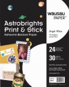 Wausau Astrobrights Print and Stick Adhesive Backed Heavy Duty Paper, 24 lb, 8.5 x 11 Inches, White, 30 Sheets (70971)