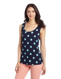 Two by Vince Camuto Women's Mixed Media Tank In Polka Dot Two by Vince Camuto Women's Mixed Media Tank In Polka Dot