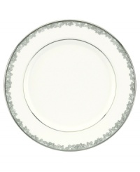 Fresh as a daisy. Fields of freeform blossoms edged in polished platinum embellish the striking white Silver Bouquet bread and butter plates. A classic silhouette in bone china balances the contemporary florals, delivering timeless elegance to every meal and occasion. (Clearance) Fresh as a daisy. Fields of freeform blossoms edged in polished platinum embellish the striking white Silver Bouquet bread and butter plates. A classic silhouette in bone china balances the contemporary florals, delivering timeless elegance to every meal and occasion. (Clearance)