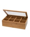 Keep herbal teas separate from classic black and spicy chai in this handsome bamboo tea box. A glass lid means you can weigh the options before selecting your cup of choice.