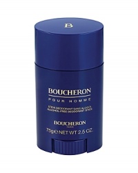 The Boucheron pour Homme Deodorant leaves a refined, subtle scent on your skin, with notes of Bergamot, Coriander and Patchouli blending together to create a fragrance that is both elegant and masculine.