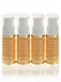 This intensive treatment regimen renews and restructures skin under stress with natural extracts of malt, weeping willow and solanum, plus Vitamin E and essential oils of lavender and margoram. These substances help stimulate the body's own ability to fight stress and strain of external irritants. Use morning and night for deep hydration, and skin will look more luminous, firm and rested. For all skin types. Four 8-day vials. Made in France. 