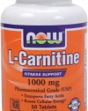 NOW Foods L-Carnitine Tartrate 1000mg, 50 Tablets