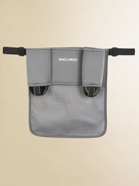 Keep essentials close at hand with this convenient organizer that attaches to almost any stroller.Roomy mesh pouch Adjustable hook-and-loop fasteners Two bottle holders Zip compartment for cell phone, keys and other small items Folds with the stroller About 15¼W X 11¾H Imported Keep essentials close at hand with this convenient organizer that attaches to almost any stroller.Roomy mesh pouch Adjustable hook-and-loop fasteners Two bottle holders Zip compartment for cell phone, keys and other small items Folds with the stroller About 15¼W X 11¾H Imported