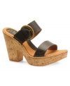 The Elula sandal from b.o.c. by Born showcases a classic design with rich leather straps and buckled hardware. The natural look of cork at the heel brings warm weather appeal.