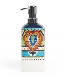 Coordinate your table and counter top with a soap dispenser featuring the colorful blooms of Bocca dinnerware. A neat way to spice up kitchen or bathroom decor, from Tabletops Unlimited. Coordinate your table and counter top with a soap dispenser featuring the colorful blooms of Bocca dinnerware. A neat way to spice up kitchen or bathroom decor, from Tabletops Unlimited.
