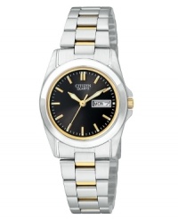 With menswear inspiration, this watch by Citizen takes a dramatic stand. With menswear inspiration, this watch by Citizen takes a dramatic stand.