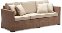 Strathwood Griffen All-Weather Wicker 3-Seater Sofa, Natural Strathwood Griffen All-Weather Wicker 3-Seater Sofa, Natural