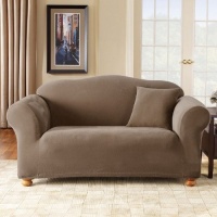 Stretch Pique Sofa Slipcover - Taupe Stretch Pique Sofa Slipcover - Taupe
