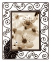 Burnes of Boston 538746 Moonlight Bay Scarlett Traditional Wrought Iron Scrolls with Jewels Picture Frame, Bronze, 4 by 6-Inch